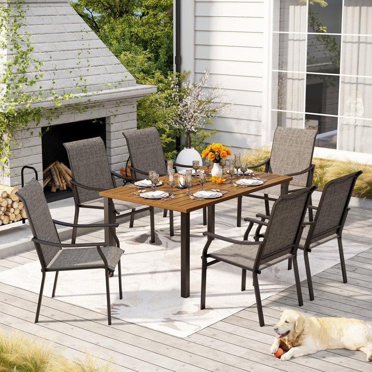 Wildon Home® Basima 6 - Person Rectangular Outdoor Dining Set & Reviews ...